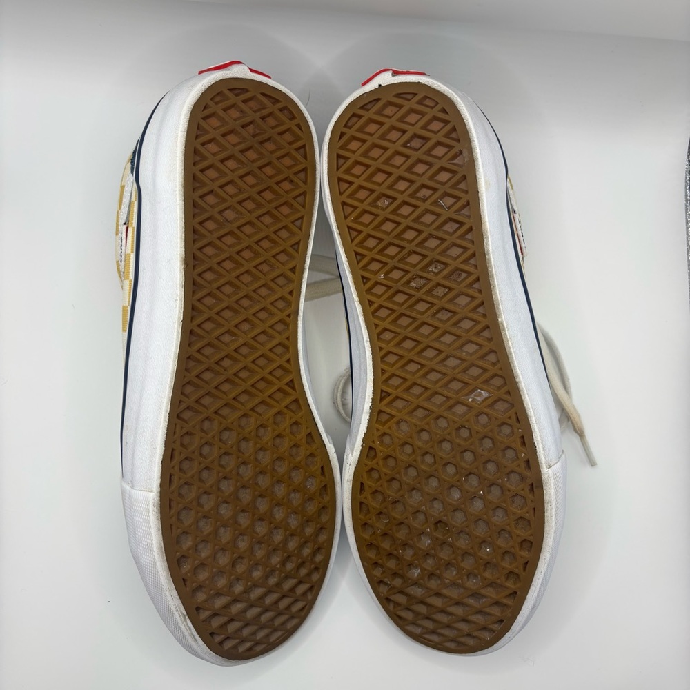 Vans Off The Wall Vintage Pro Dress Blue/Yellow Checkerboard Skate Mens Size 9 - Picture 9 of 11